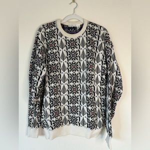 Claiborne 100% Cotton Vintage Sweater with Snowflakes (Large)